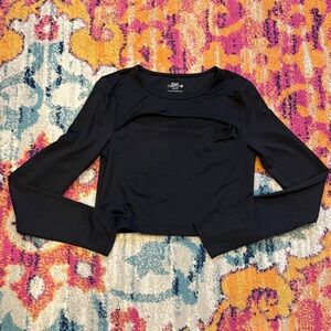 Chic Black Long Sleeve Crop Top